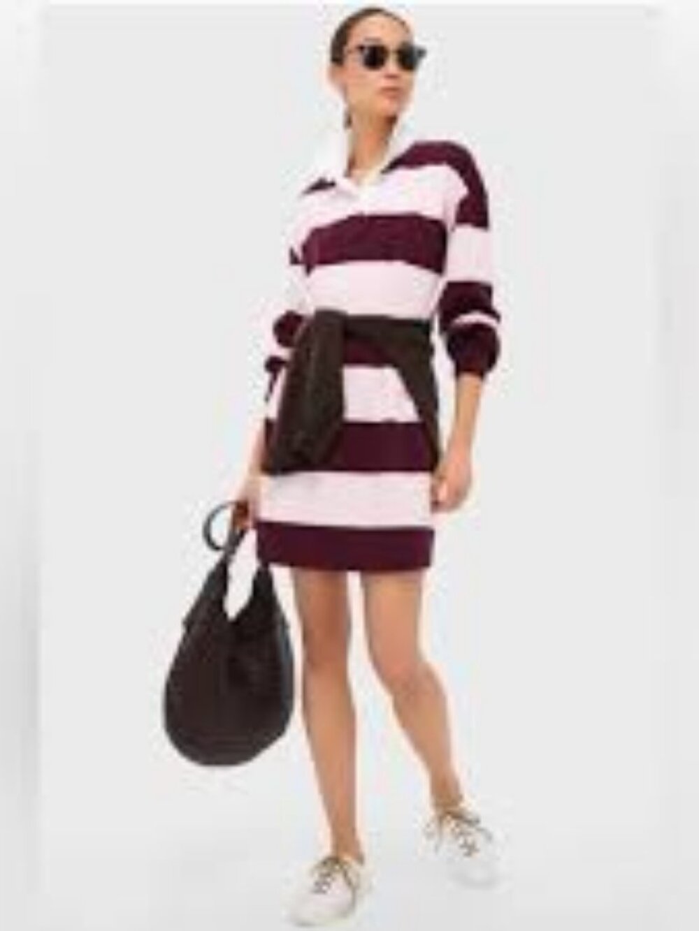 Tuckernuck Stripe Travis Rugby Dress Powder Pink Winetasting